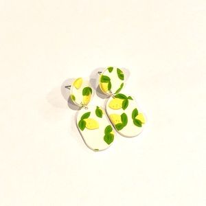 Handmade Polymer Clay Earrings Lemon